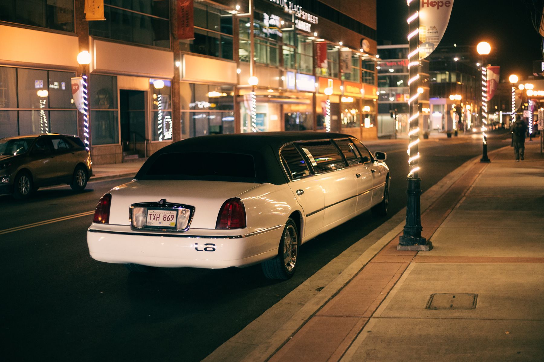 Luxury limousine night city VIP